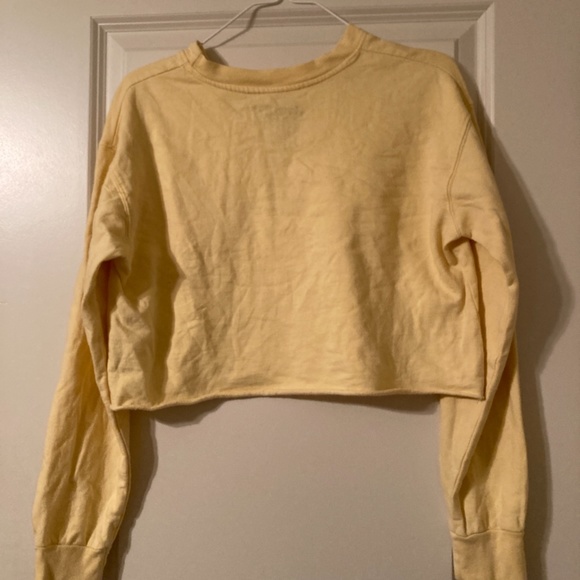 Yellow cropped Coca-Cola sweatshirt - Picture 3 of 4